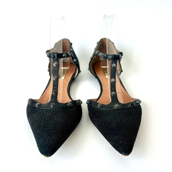 Halogen 'Olson' Pointed Toe Studded T-Strap Flats Size 8.5 - Picture 5 of 8